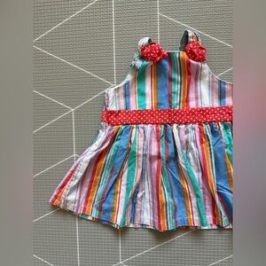 Baby girl/toddler sleeveless sundress in cotton|Colorful stripes & polka dot•18M